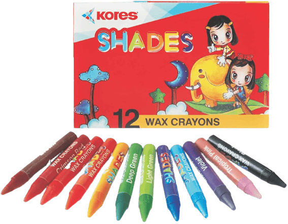 Kores Shades Wax Crayons Assorted Colours, 12N