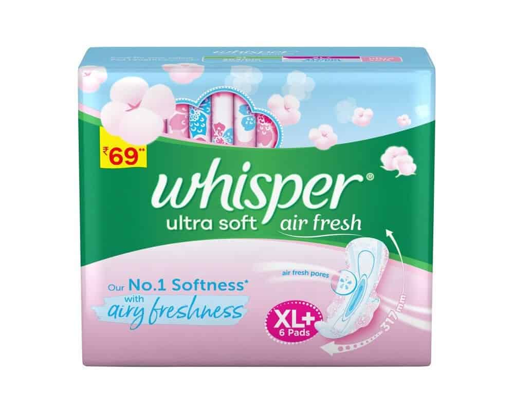 Whisper Ultra Soft XL Plus Sanitary Pads, 15 Pads