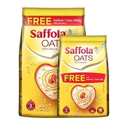 Saffola Oats,Rolled Oats, 1Kg with 400g Free