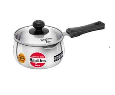 Hawkins Stainless Steel Induction Compatible TPan with Glass Lid 1 Litre, Thickness 0.9 mm, Silver (SST10G)