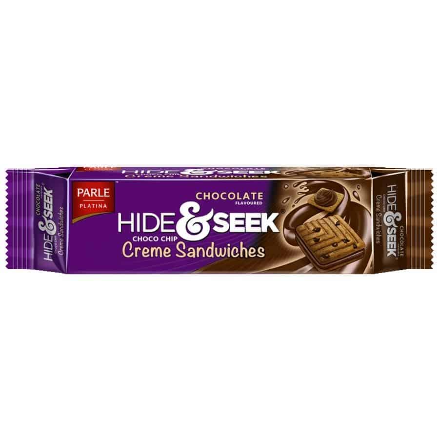 Parle Hide & Seek Chocolate Choco Chip Creme Biscuits, 120g