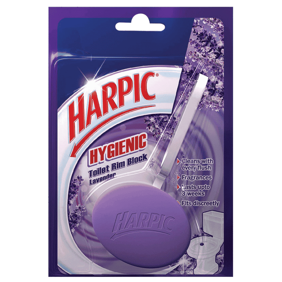 Harpic Hygienic Lavender Toilet Rim Block, 26g