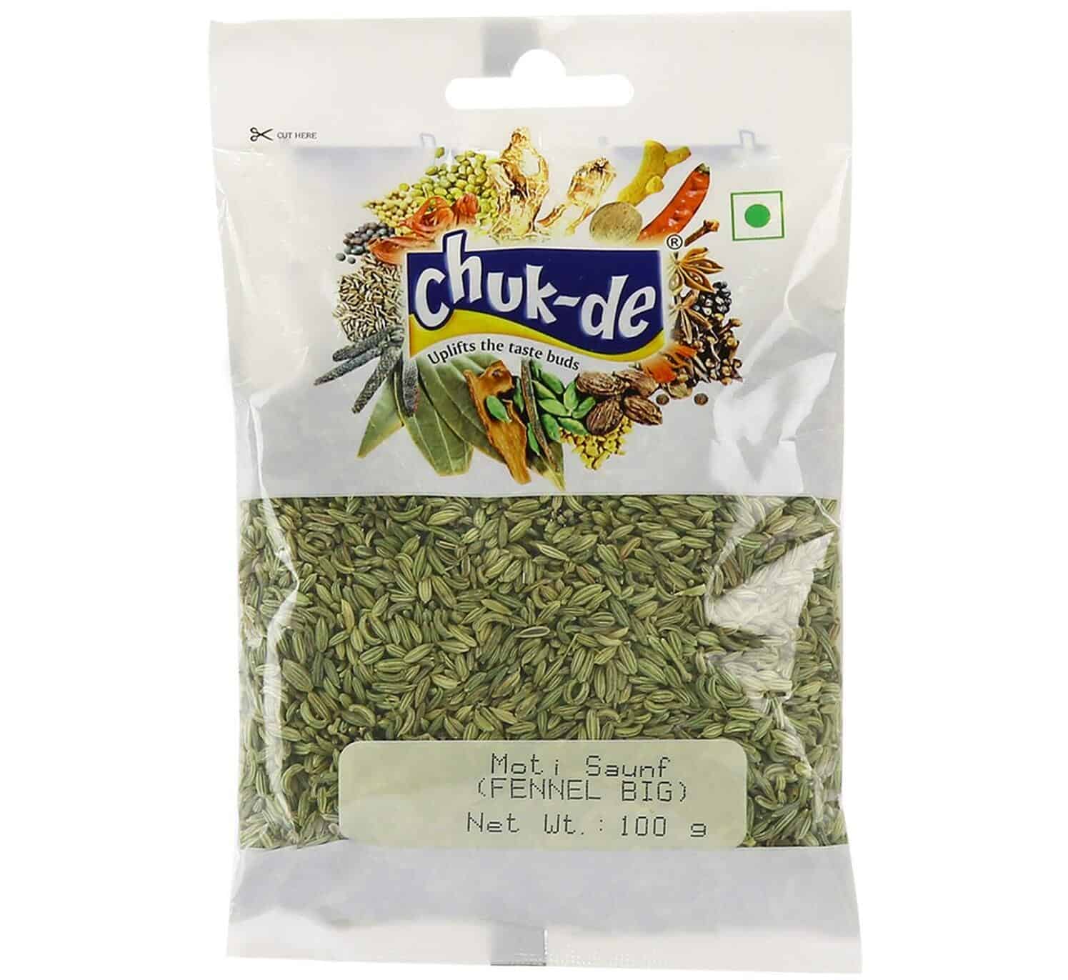 Chukde Sabut Moti Saunf (Big Fennel Seeds), 100g