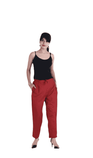 Stylish Solid Cotton Flex Pants