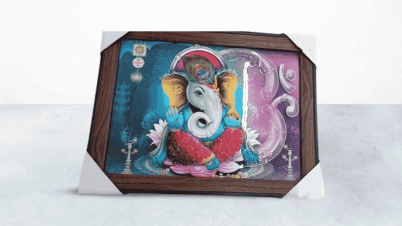 Armada Religious Ganesh Picture Wood Framed Painting