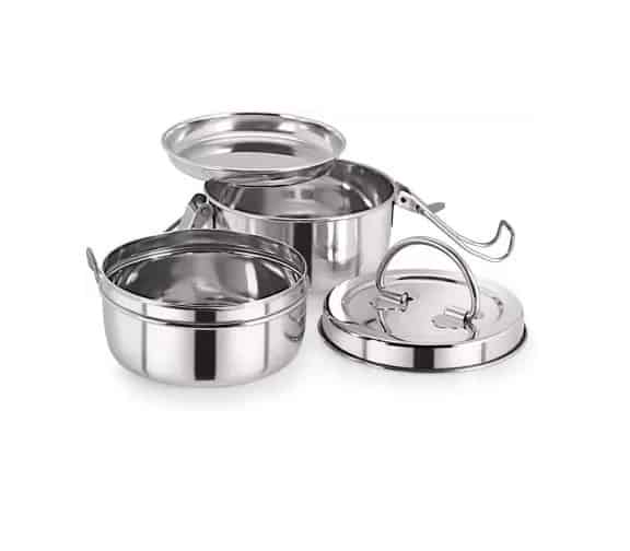 Neelam Stainless Steel Tiffin Plate 9x2 Lunch Box  (1200 ml) (TTFP092P)