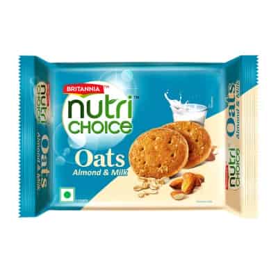 Britannia NutriChoice Oats Cookies, Milk Almond 150 g