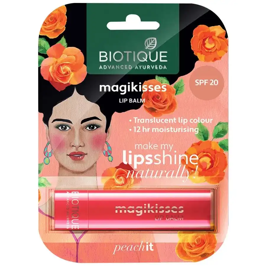Biotique Magikisses Lip Balm - Peach It, 4g