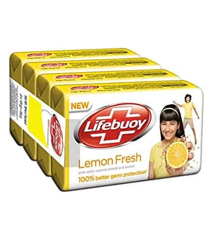 Lifebuoy Lemon Fresh Germ Protection Soap Bar, 4x100g (Pack of 4)