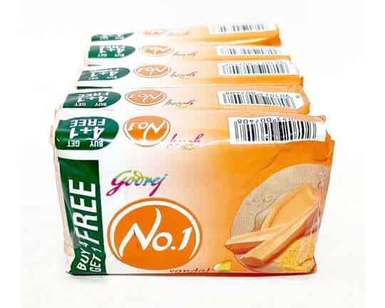 Godrej No.1 Sandal & Turmeric Bathing Soap, 100g (buy 4 get 1 free)