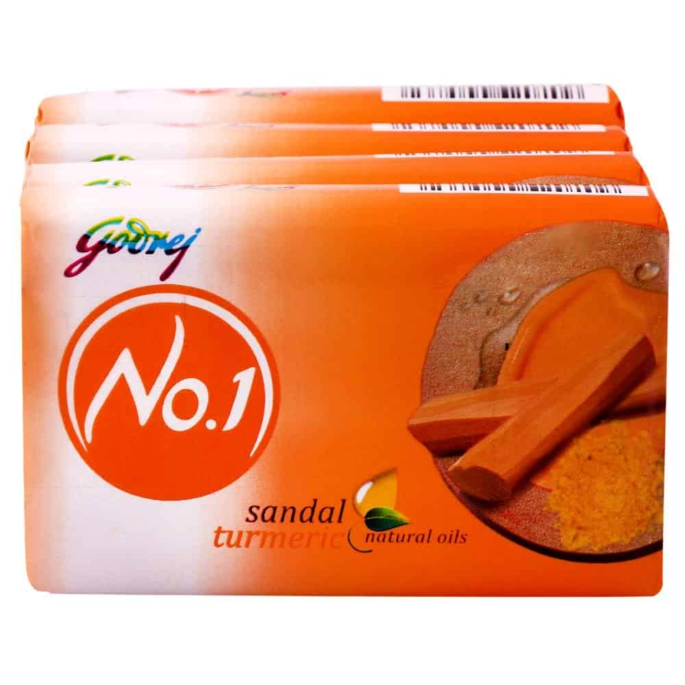 Godrej No.1 Sandal & Turmeric Bathing Soap, 57g (Pack of 4)