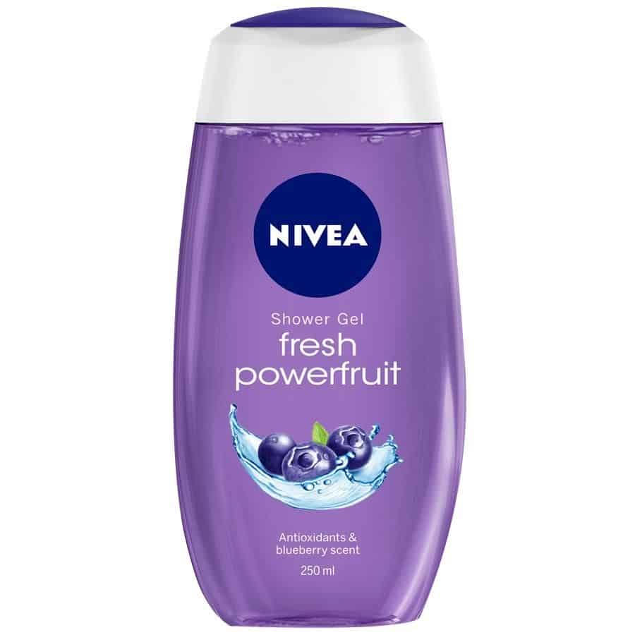 Nivea Fresh Powerfruit Shower Gel Body Wash - Antioxidants & Blueberry Scent