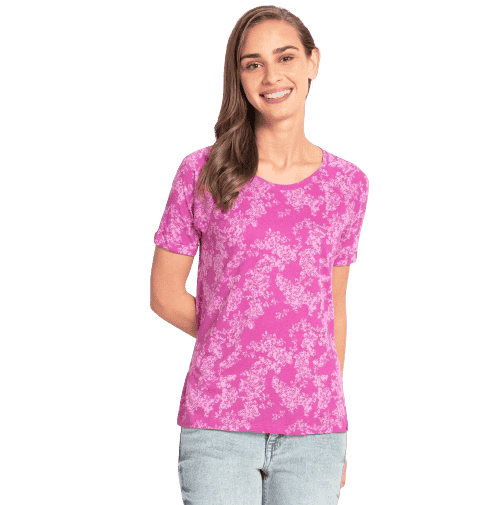 Jockey Round Neck Half Sleeve T-Shirt for Women - Lavender Scent, Style #AW13