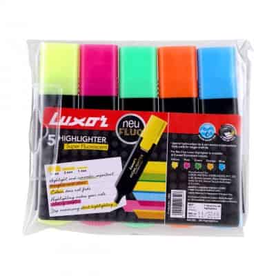 Luxor 1852 Highlighter - Assorted Colors - Set of 5