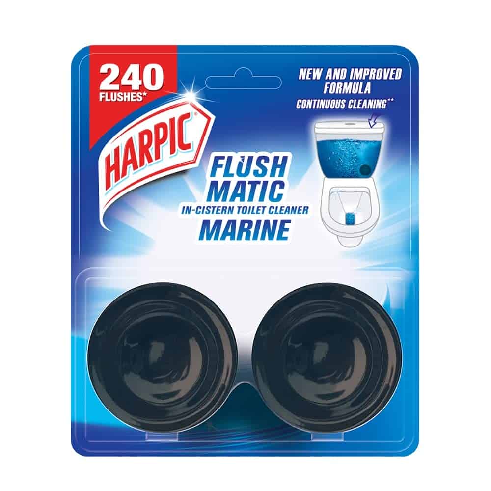Harpic Flushmatic In-Cistern Aquamarine Toilet Cleaner Blocks, 100g (Twin Pack)