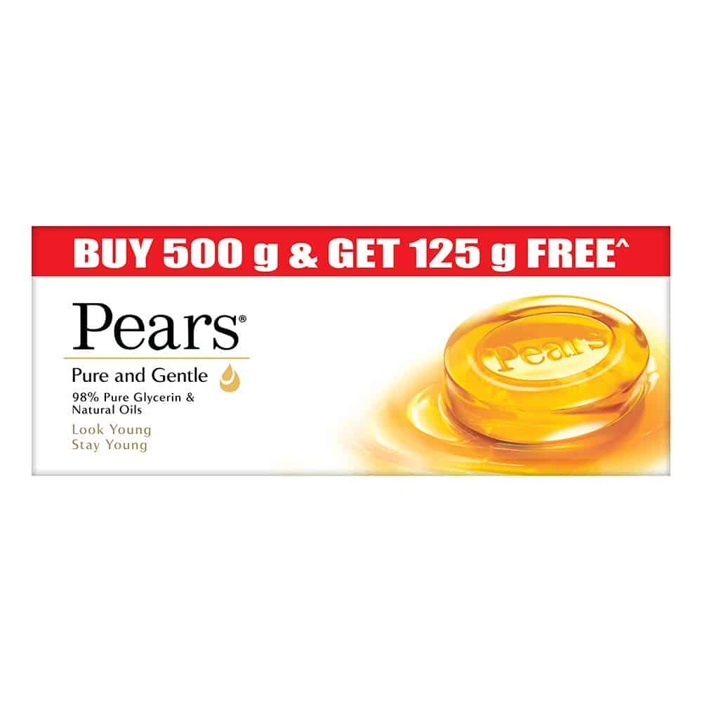 Pears Pure & Gentle Bathing Bar Soap, 125g (Buy 4 Get 1 Free)