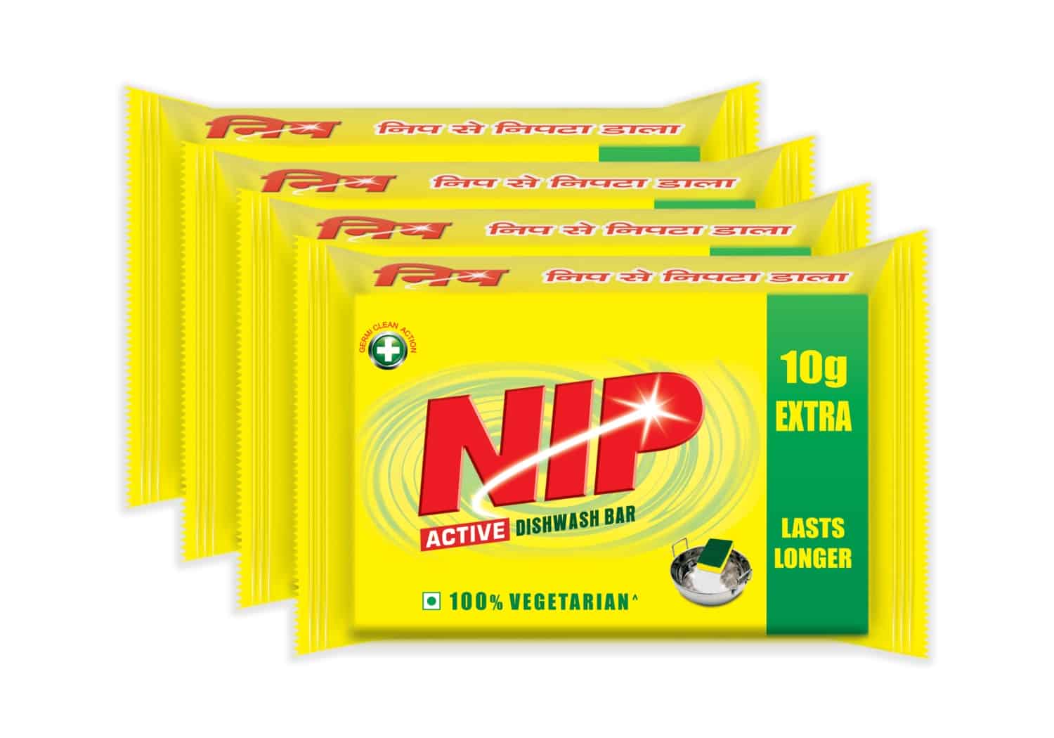 Nip Nature & Shakti Dish Wash Bar, 4x115g (3+1 Free)